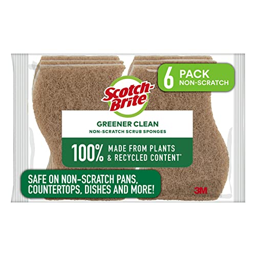 Scotch-Brite Greener Clean - Esponjas exfoliantes antiarañazos, 6