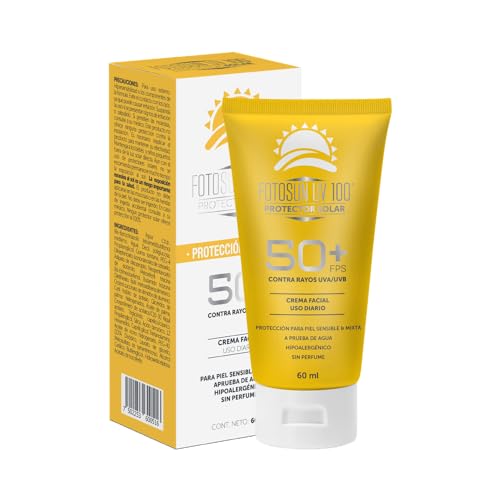 Fotosun UV 100 Protector Solar Facial Fps 50 Crema para Todo Tipo de Piel Protección Contra los Rayos del Sol Uso Diario 60ml