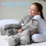 EPANO Elefante Juguete de Peluche 60cm, Peluche Almohada en Forma de Elefante Cojines de Peluche Felpa Suave Y Cómoda Compañero de Juego y Siesta Cómoda para Dormir para Niños y Adultoss (Gris)