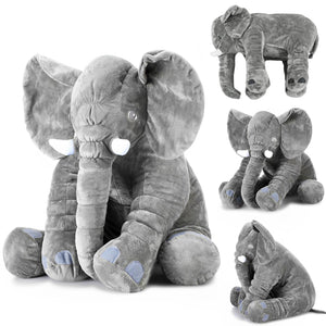 EPANO Elefante Juguete de Peluche 60cm, Peluche Almohada en Forma de Elefante Cojines de Peluche Felpa Suave Y Cómoda Compañero de Juego y Siesta Cómoda para Dormir para Niños y Adultoss (Gris)