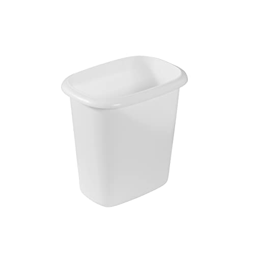 Rubbermaid Vanity Wastebasket, 6-Quart, white