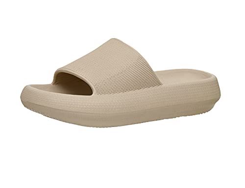 Sandalias de recuperación de plumas para mujer con +Comfort, Caqui, 10