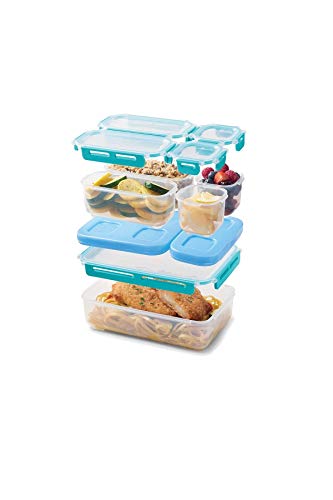 Rubbermaid LunchBlox  Kit de recipientes herméticos para alimentos, tamaño pequeño, azul, Kit de entrada grande, Azul, Large, 1