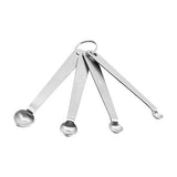 Cucharas Medidoras de 4 Piezas, 0.25 x 0.5 x 4.75", Medium, Plateado/Metálicas