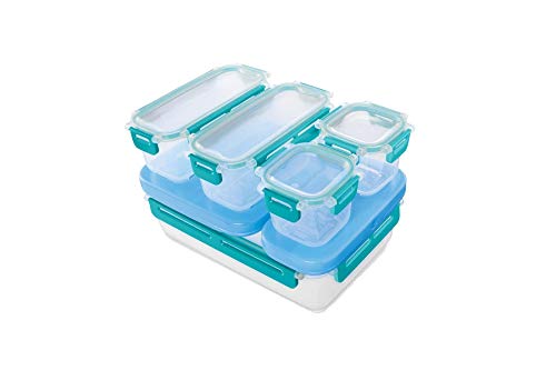 Rubbermaid LunchBlox  Kit de recipientes herméticos para alimentos, tamaño pequeño, azul, Kit de entrada grande, Azul, Large, 1