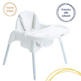 Cosco Silla Alta Cook Blanca, Blanca, Paquete De 1 Count