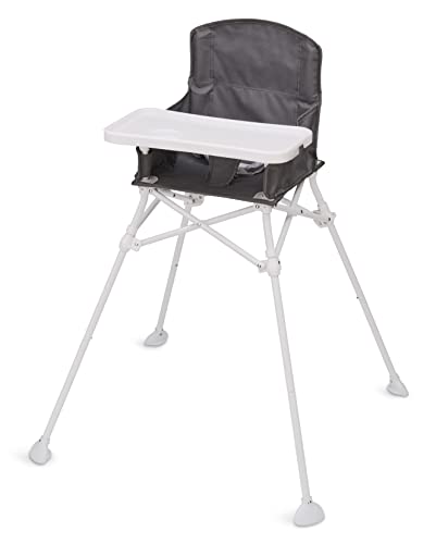 Regalo My High Chair Portable Travel Fold Go Highchair, Indoor and Outdoor, Bonus Kit, Includes Travel Case and Tray with Cup Holder, Gris