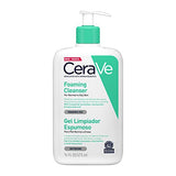 CeraVe Gel Limpiador Espumoso |473ml| Limpiador diario para piel mixta, grasa o con acné | Libre de fragancia