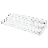 Especiero para armario de cocina – Estante extensible para almacenar condimentos y ordenar la cocina – Organizador de especias adaptable con tres niveles – transparente