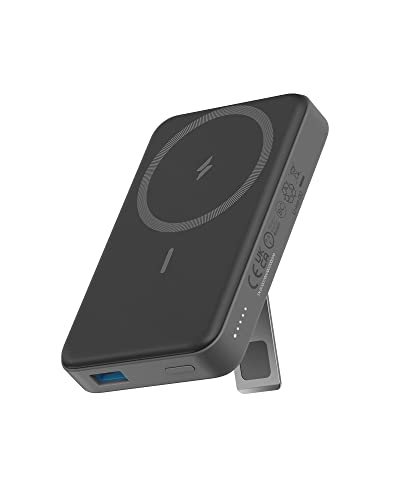 Batería magnética 633 (MagGo), cargador portátil inalámbrico plegable de 10.000 mAh, entrega de energía USB-C de 20 W para iPhone 14/14 Pro / 14 Pro Max, iPhone 13/12 Series. (negro)