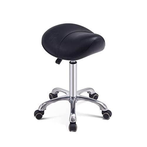 Taburete profesional con base de metal resistente para dentista clínica, spa, masaje, salones de estudio, Negro, Without Backrest, 1