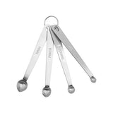 Cucharas Medidoras de 4 Piezas, 0.25 x 0.5 x 4.75", Medium, Plateado/Metálicas