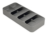 Bandeja organizadora compacta para cubiertos de cocina, grande, gris