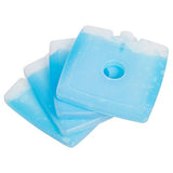 Amazon Basics Paquete de hielo cuadrado reutilizable de lados duros, 4.7 x 4.7 x 0.5 pulgadas, azul, paquete de 4