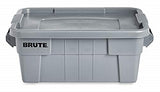 Rubbermaid Commercial Products BRUTE - Contenedor de almacenamiento con tapa, 14 galones, gris, cajas robustas/reutilizables para mudanza/campamento, cochera/sótano