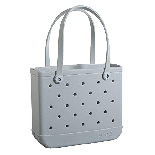 BOGG BAG ABY - Bolso pequeño impermeable lavable para playa, barco, piscina, trabajo, escuela, deportes, 15 x 13 x 5.25 pulgadas, bolsa ligera y bonita, Gris, Small