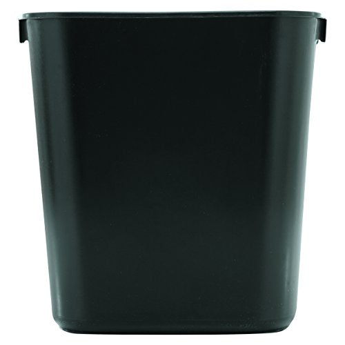 Rubbermaid Commercial  Deskside Plastic Wastebasket, Rectangular, 3 1/2 gal, Black