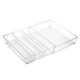 Cubertero para cajón extensible – Organizador de cubiertos para cajones – Separador de cajones para diversos utensilios de cocina – Color: transparente – 4 compartimentos