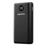 ADATA Powerbank Batería Portátil Recargable P20000QCD Power Bank de 20,000 mAh (74Wh), Color Negro (AP20000QCD-DGT-CBK), Tecnologías de Carga Rápida Qualcomm QC 3.0 / USB PD 3.0