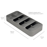 Bandeja organizadora compacta para cubiertos de cocina, grande, gris