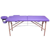 Nanofort Cama Masaje Camilla 180X60cm Plegable Reclinable Portatil Fisioterapia Faciales Cabecera Portabrazos Tatuaje Tattoo Ligera SPA (Morado)