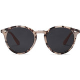 SOJOS anteojos de sol polarizadas redondas retro para mujeres y hombres, clásicas clásico Sunnies SJ2069, Beige Tortoise/Gris, Mediano