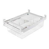 Organizador de cajón de nevera, organizador de refrigerador, extraíble con asa, estante para nevera, contenedor transparente para alimentos, bebidas, apto para estante de nevera de menos de 1,5 cm (dos particiones)