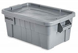 Rubbermaid Commercial Products BRUTE - Contenedor de almacenamiento con tapa, 14 galones, gris, cajas robustas/reutilizables para mudanza/campamento, cochera/sótano