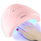 Luz de uñas LED 48w gel polish luz de gel profesional con 3 temporizadores luz de curado de mango portátil para sensor de uñas y dedos de los pies (rosa), ZJD