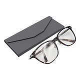 Funda rígida magnética plegable de piel ecológica de color sólido para anteojos de sol, lentes, lentes de lectura, Gris, Talla única