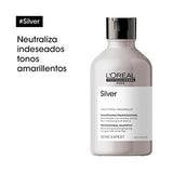 L'Oréal Professionnel Shampoo Morado Silver | Matizador para Cabello con Canas o Platinado | Nutre y Otroga Brillo | 300ML