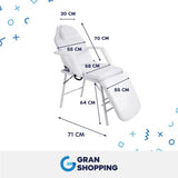 Silla Reclinable Profesional – Terapeutas, Tatuajes, Faciales – Soporta 150 kg – Inclinación ajustable a 180° – Se Convierte en Camilla – Plegable – Incluye Bolsa Transportadora