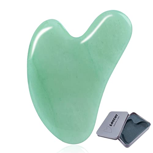 Herramienta de masaje Gua Sha, Jade natural Gua Sha herramienta para microcirculación facial/elimina toxinas/evita arrugas, para terapia de acupuntura SPA, tratamiento de puntos de activación, herramienta de drenaje linfático