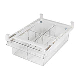 Organizador de cajón de nevera, organizador de refrigerador, extraíble con asa, estante para nevera, contenedor transparente para alimentos, bebidas, apto para estante de nevera de menos de 1,5 cm (dos particiones)