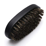 CEPILLO PARA BARBA de 11 Cms de Cerdas de NATURALES de JABALÍ 1000% GENUINAS, Marca Zilveren Man Alta Calidad con Mango de Madera Negro Mate Militar con Cerdas de 1.5 cms de Largo