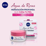 Nivea Gel Crema Facial Hidratante con Agua De Rosas y Ácido Hialurónico, hidratación intensiva 48 horas, 50 ml