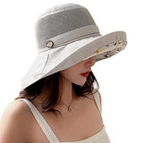 Sombreros de malla para mujer, para verano, playa, protección UV, UPF plegable, correa de barbilla de ala ancha, Gris, M