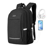 Mochila para portátil, Mochila antirrobo Unisex con Bloqueo Mochila portátil Delgada con Puerto de Carga USB y Puerto para audífonos para Mujeres y Hombres, hasta 15.6 Pulgadas (negro)