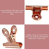 Paquete de 20 pinzas de metal grandes, 51 mm, color plateado para bulldog/bisagra de papel, para suministros de oficina en casa, Rose gold., 2 Inch - Rose Gold