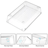 Organizadores Transparentes para Cajones, Cajas Plásticas Almacenamiento Bandeja Divisor de Maquillaje Cubierto Dormitorio Vestidor Baño Cocina Oficina Escritorio Mesa Tocador -7 unidades