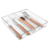 Cubertero para cajón extensible – Organizador de cubiertos para cajones – Separador de cajones para diversos utensilios de cocina – Color: transparente – 4 compartimentos