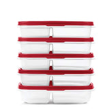 Rubbermaid EasyFindLid - Contenedores para preparación de comidas, 5.1 tazas, color rojo