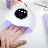 Lámpara Led Uñas UV, Curado de Esmalte de Gel Lámpara Secador de Uñas de Temporización, Taladro Eléctrico Para Uñas con Cepillo de Gel Para Uñas, con Herramientas Profesionales de Arte de Uñas Para Manicura/Pedicura Nail Art en el Hogar (Blanco)