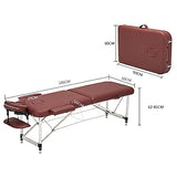 Cama de Masaje Plegable Mesa de Masaje Portátil, 186x60cm, Altura de Aluminio Ajustable, Cama de Tatuaje para Salón Facial (Cuero de PVC, Esponja de Alta Elasticidad)