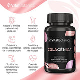 VitalBotanics Colágeno Hidrolizado con 60 capsulas [2 meses]. Con Biotina, Colágeno, Zinc y Vitaminas A, B5, C, D y E. Biotina y Colageno para Cabello, Piel y Uñas. Suplemento con Vitaminas para Mujer. Hydrolyzed Collagen + Biotin.