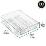 Cubertero para cajón extensible – Organizador de cubiertos para cajones – Separador de cajones para diversos utensilios de cocina – Color: transparente – 4 compartimentos