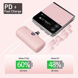 Cargador portátil, PD USB C Power Bank [actualización 2023] batería de carga rápida pequeña con visualización LED compatible con Samsung S23, S22, S20, S10, Note 20/10, LG, teléfonos Android, rosa