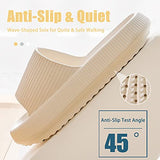 Pantuflas de almohada, zapatillas de baño de ducha de masaje, antideslizantes, de secado rápido, puntera abierta, súper suaves, suela gruesa, 2020, zapatillas de casa súper suaves para mujeres y hombres, plataforma de EVA, Bronceado, 7-8 Women/6-7 Men