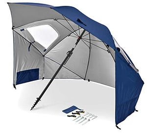 Sport-Brella Premiere UPF 50+ Paraguas para protección Solar y Lluvia (8 pies, Azul)