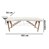 Cama De Masaje Portatil 3 Secciones Madera Y Vinil Blanca 185x60 cm 1704-BL Lobo